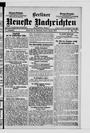 Berliner neueste Nachrichten vom 24.01.1917