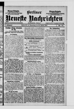 Berliner neueste Nachrichten vom 25.01.1917