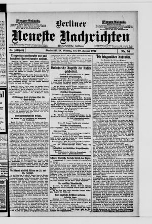 Berliner neueste Nachrichten vom 29.01.1917