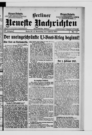 Berliner Neueste Nachrichten vom 01.02.1917