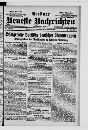 Berliner neueste Nachrichten vom 07.02.1917