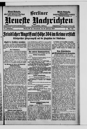 Berliner neueste Nachrichten on Feb 10, 1917