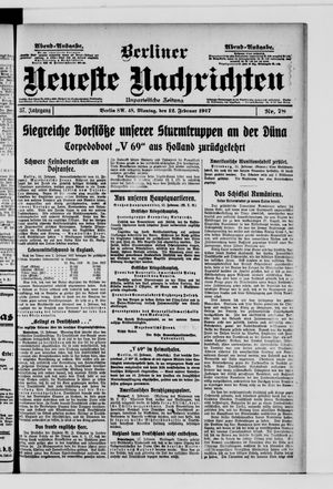 Berliner neueste Nachrichten vom 12.02.1917
