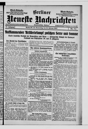 Berliner neueste Nachrichten vom 15.02.1917