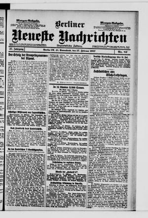 Berliner neueste Nachrichten on Feb 17, 1917
