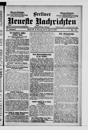 Berliner Neueste Nachrichten on Feb 18, 1917