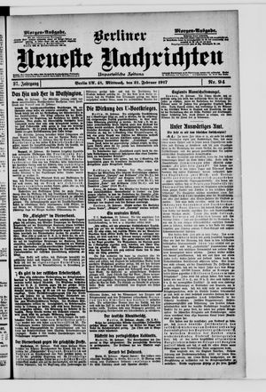 Berliner Neueste Nachrichten vom 21.02.1917