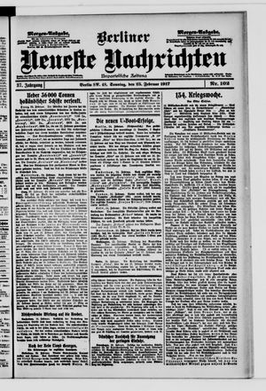 Berliner neueste Nachrichten vom 25.02.1917