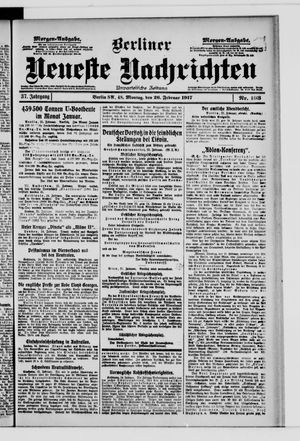 Berliner Neueste Nachrichten vom 26.02.1917