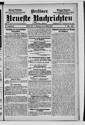 Berliner neueste Nachrichten vom 05.03.1917