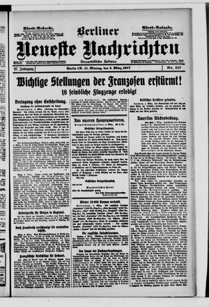 Berliner neueste Nachrichten vom 05.03.1917