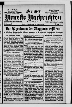 Berliner neueste Nachrichten on Mar 9, 1917