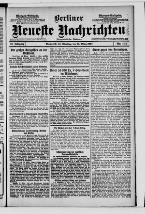 Berliner neueste Nachrichten on Mar 13, 1917