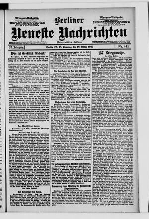 Berliner neueste Nachrichten vom 18.03.1917
