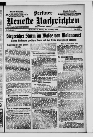 Berliner neueste Nachrichten vom 19.03.1917