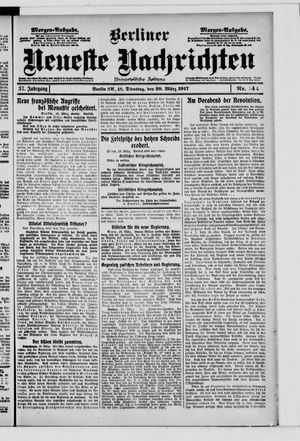 Berliner neueste Nachrichten vom 20.03.1917