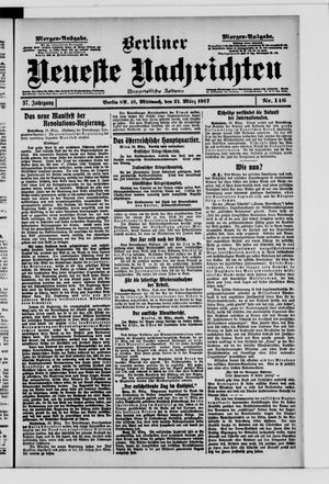 Berliner Neueste Nachrichten on Mar 21, 1917