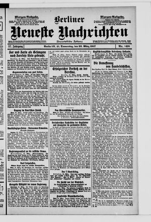 Berliner neueste Nachrichten vom 22.03.1917