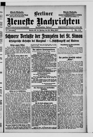 Berliner neueste Nachrichten vom 23.03.1917