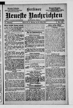 Berliner neueste Nachrichten on Mar 26, 1917