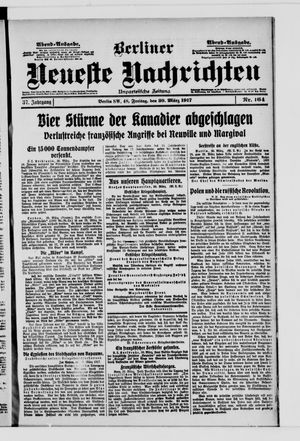 Berliner Neueste Nachrichten on Mar 30, 1917