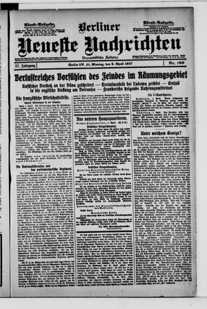 Berliner neueste Nachrichten vom 02.04.1917