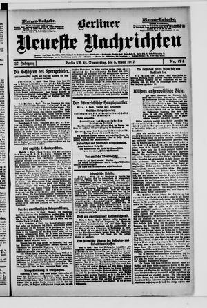 Berliner neueste Nachrichten vom 05.04.1917