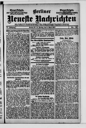 Berliner Neueste Nachrichten vom 06.04.1917