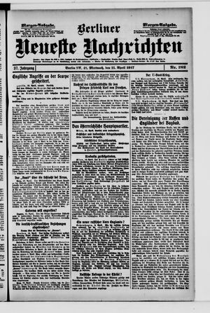 Berliner Neueste Nachrichten vom 11.04.1917