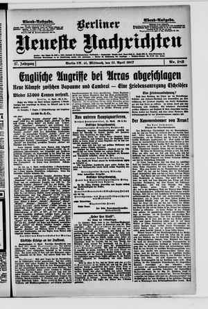 Berliner Neueste Nachrichten vom 11.04.1917