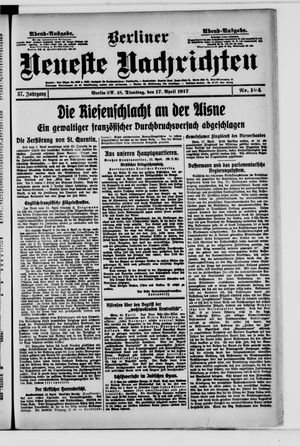 Berliner Neueste Nachrichten vom 17.04.1917