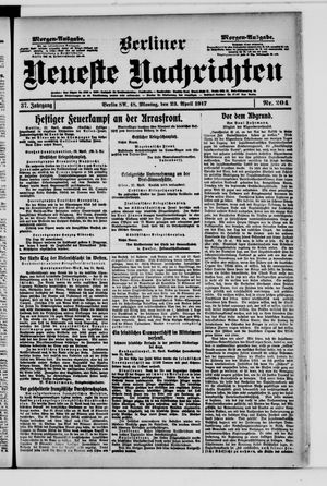 Berliner Neueste Nachrichten vom 23.04.1917