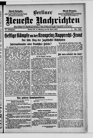 Berliner Neueste Nachrichten vom 23.04.1917