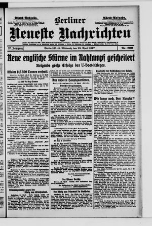 Berliner Neueste Nachrichten vom 25.04.1917