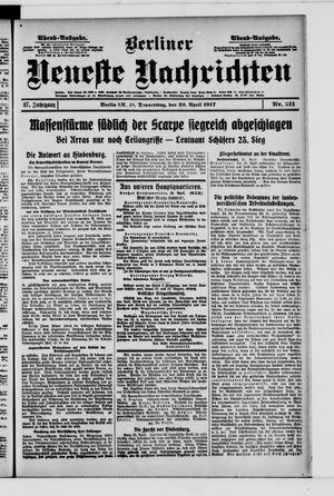 Berliner Neueste Nachrichten vom 26.04.1917
