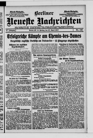 Berliner Neueste Nachrichten vom 27.04.1917