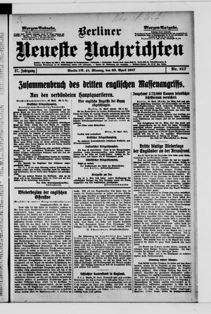 Berliner Neueste Nachrichten vom 30.04.1917