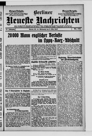 Berliner Neueste Nachrichten vom 02.05.1917