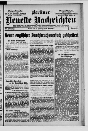 Berliner Neueste Nachrichten on May 4, 1917