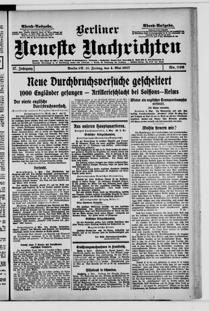Berliner Neueste Nachrichten on May 4, 1917