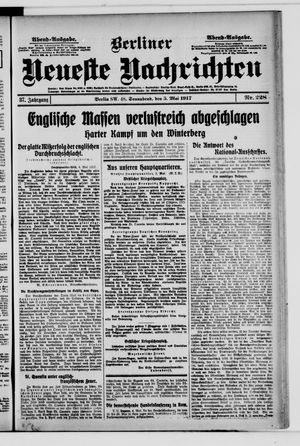 Berliner Neueste Nachrichten on May 5, 1917