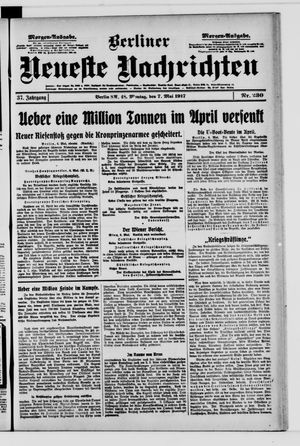 Berliner Neueste Nachrichten vom 07.05.1917