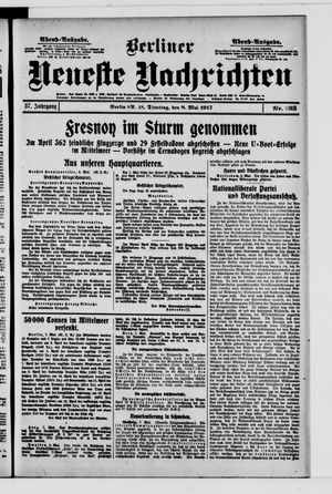 Berliner Neueste Nachrichten vom 08.05.1917