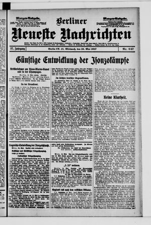Berliner Neueste Nachrichten on May 16, 1917