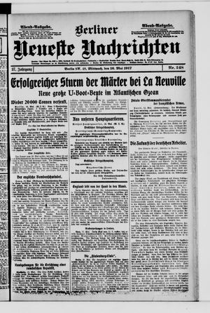 Berliner Neueste Nachrichten on May 16, 1917
