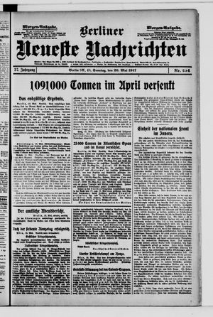 Berliner Neueste Nachrichten vom 20.05.1917