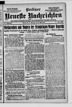 Berliner Neueste Nachrichten vom 21.05.1917