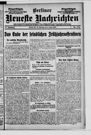 Berliner Neueste Nachrichten vom 01.06.1917