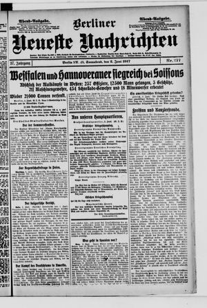 Berliner Neueste Nachrichten vom 02.06.1917