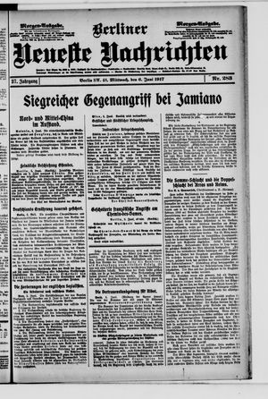 Berliner Neueste Nachrichten vom 06.06.1917
